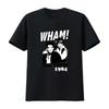 Wham 1984 Big Tour Print Dark Grey T Shirt for Men Fashion Retro Band Design vintage Washed Soft streetwear fashion Slightly
