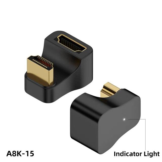 UHD 8K@60HZ HDTV 2.1 Adapter 360 Degree Angled U-shaped Male To Female HDMI-Compatible Adapter Converter for HDTV PS4 PS5 Laptop