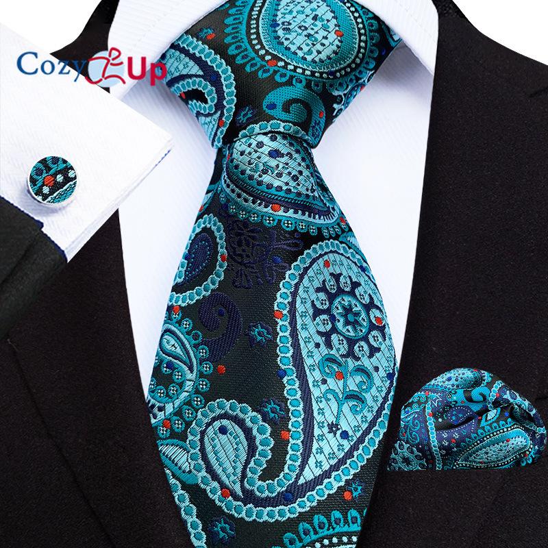 Cozy Up Three-piece Set Paisley Fashion Business Men's Tie Includes Tie Cufflinks Handkerchief