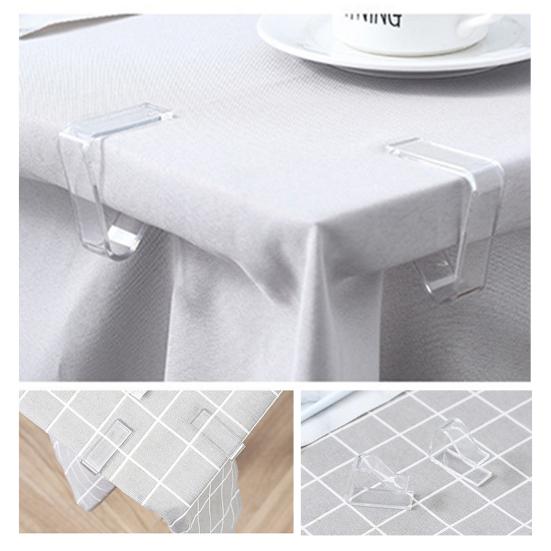 24Pcs Clear Tablecloth Clips Reusable Simple Installation Windproof Transparent Clamps Table Cover Holders