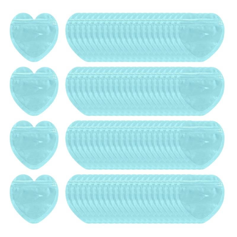 Bulk 300 Pieces Small Jewelry Gift Bags With Heart Designs Reusable Plastic Sealable Pouches for Special Occasion