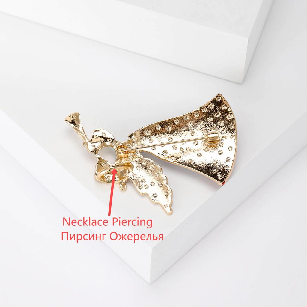 Enamel Angel Girl Brooches for Women Unisex Wings Character Pins Event Party Backpack Decoration Clothes Accessories