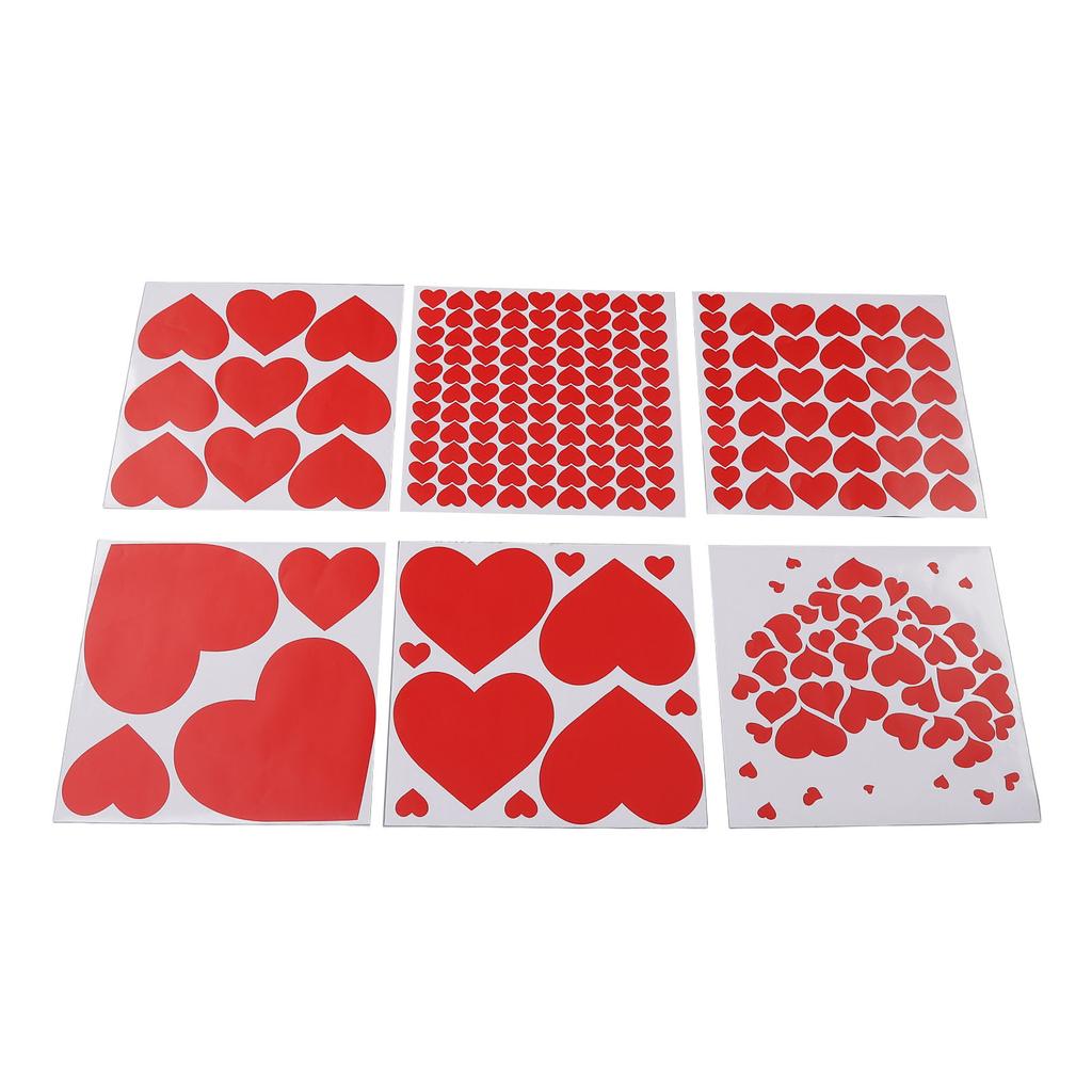 6Pcs Valentine\\\'s Day Love Heat Stickers Self Adhesive  Valentine\\\'s Day Wall Stickers for An