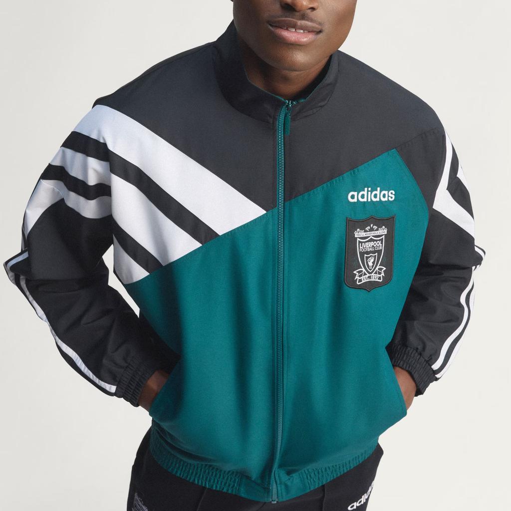 adidas Liverpool Football Culture Casual Trois Bandes Col Montant Fermeture Éclair Ample Manches Longues Veste Vestes Homme KA8094