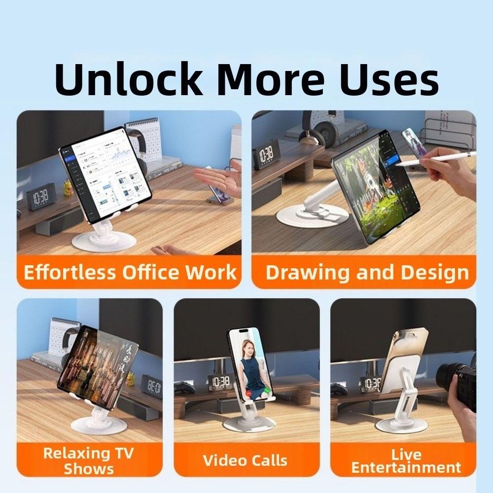 360 Degree Adjustable Folding Desk Phone Stand Foldable Rotating Mobile Phone Holder Portable Holder Mount Tablet Holder