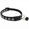 Pet Patch Cat & Dog Collar w/ Paw Print Bell & Safety Buckle