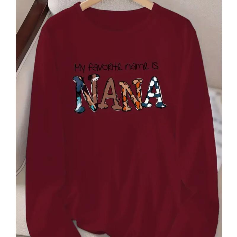 2025 Autumn & Winter Women's New Casual Crew Neck Long Sleeve Top 3D Letter Pattern