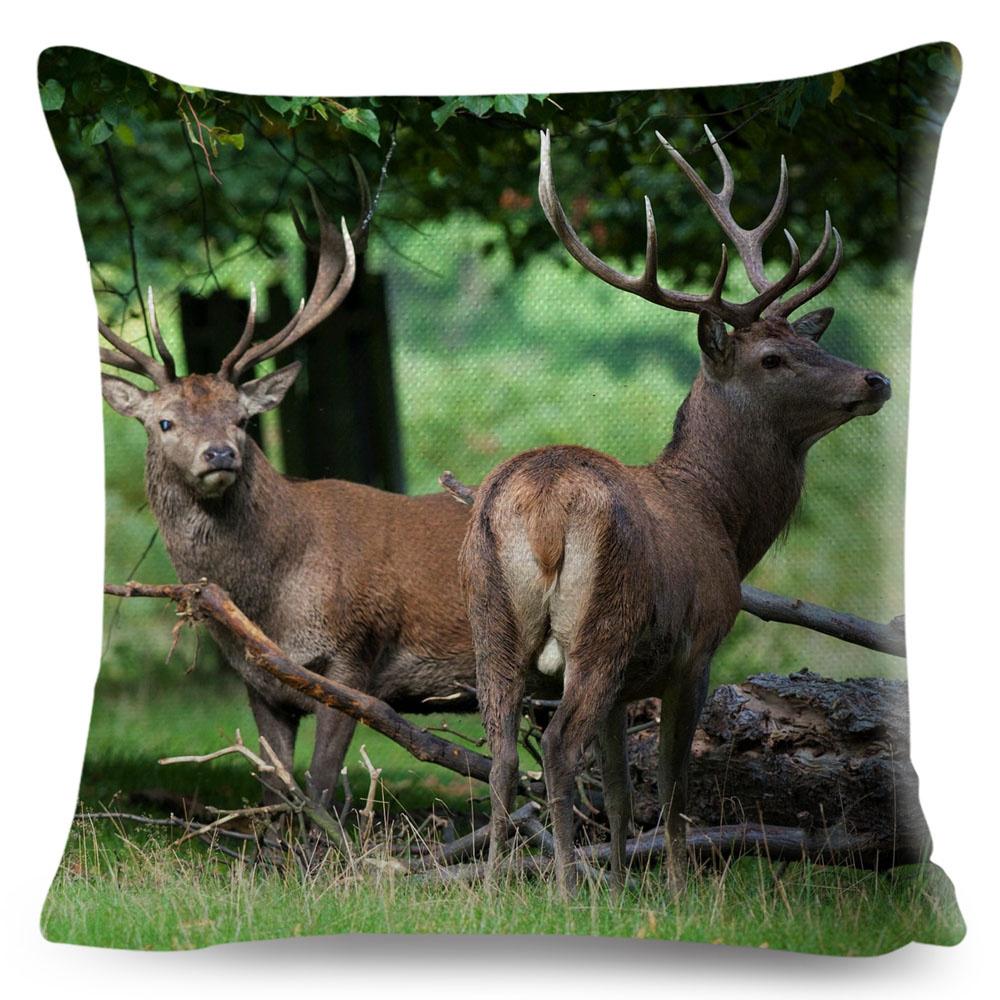 

45x45 см милый пятнистый олень наволочка декоративная наволочка с дикой природой диван домашний автомобиль детская комната полиэстеровая наволочка 16x16Inch