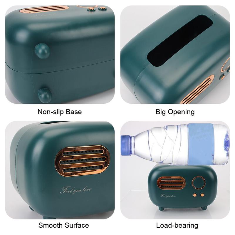 Home decor Office napkin box Radio-shaped tray Wet storage towel box |