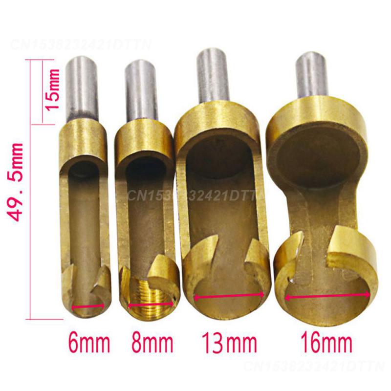 2/3/4PCS Wood Tool Drill Bits Plug Cutter Drill Bits High Carbon Steel Titanium Coated Cork Drill Hand Tools Cork Spike Hole Saw