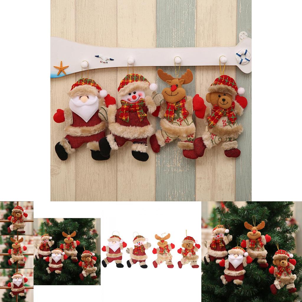 Merry Christmas Dancing Ornaments Featuring Festive Santa Snowman Reindeer Bear Decorations