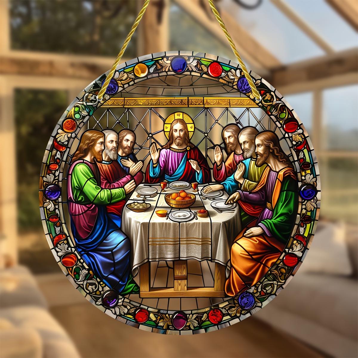 

The Nativity of Jesus Scene Acrylic Sun Catcher Wall Hanging Christmas Decorative Sign & Plaque Gift for Family Friend, Novelty Home Decor 15X15cm