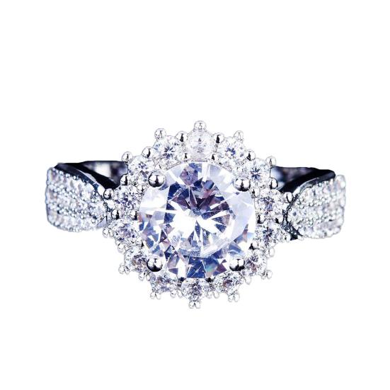 

Блестящее обручальное кольцо для леди, изысканное медное обручальное кольцо, модный ювелирный аксессуар US 8