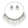 European & American Ethnic Style Rhinestone Tassel Necklace & Earring Set