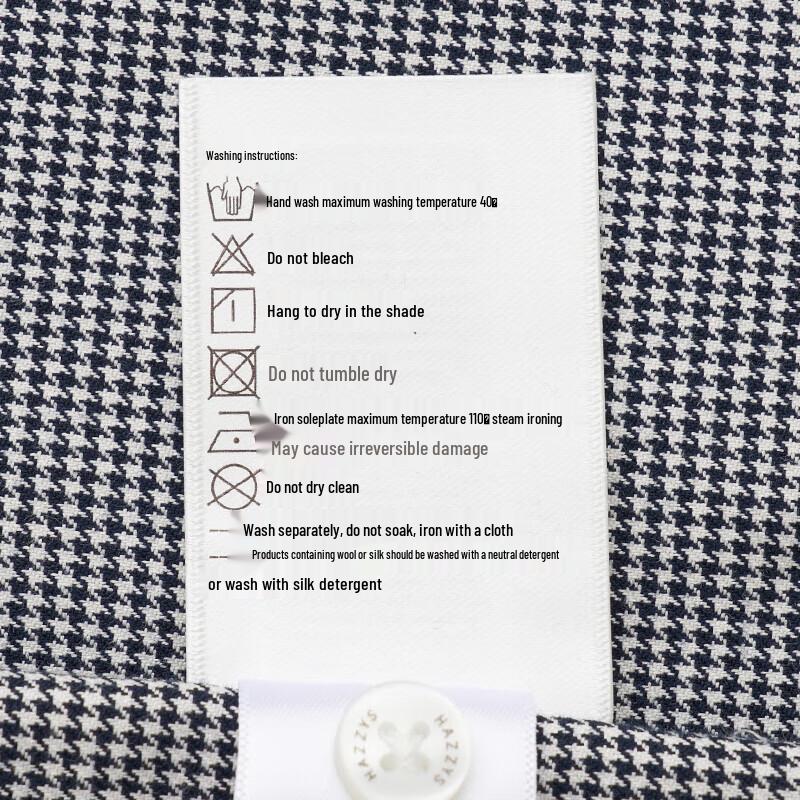 HAZZYS Men's Houndstooth Pure Cotton Long-Sleeve Shirt