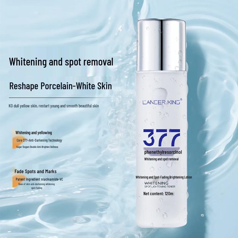 Tonico Sbiancante e Schiarente Macchie 377 con Niacinamide - Rimozione Lentiggini, Tonico Idratante e Nutriente per Donna.