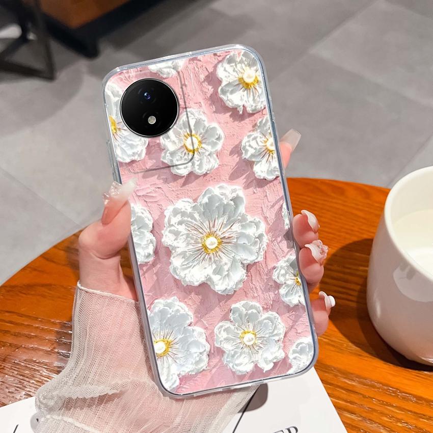 For Vivo Y02 Y02A Y02S Y10 Y11 Y12 Y12a Y15 Y15a Y16 Y17 Y19 Clear TPU Cases Ocean Whale Pattern Anti Drop Back Covers For Vivo Silicone Phone Housing