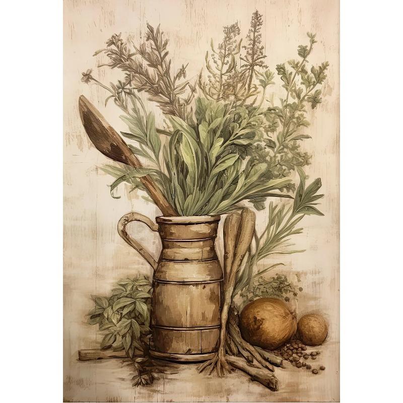Goldfinch Oranges Light Toned Vase Plant Floral Posters and Prints Canvas Painting Wall Art Pictures Room Modern Travel Decor