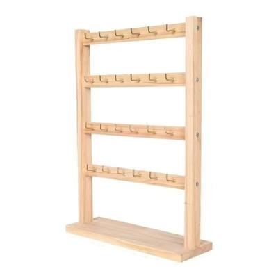 Multifunktionales Holz-Schmuckaufbewahrungsregal mit Haken Einfacher Schmuck-Ausstellungsständer Kreatives Mehrschichtiges Badezimmerregal Schreibtisch