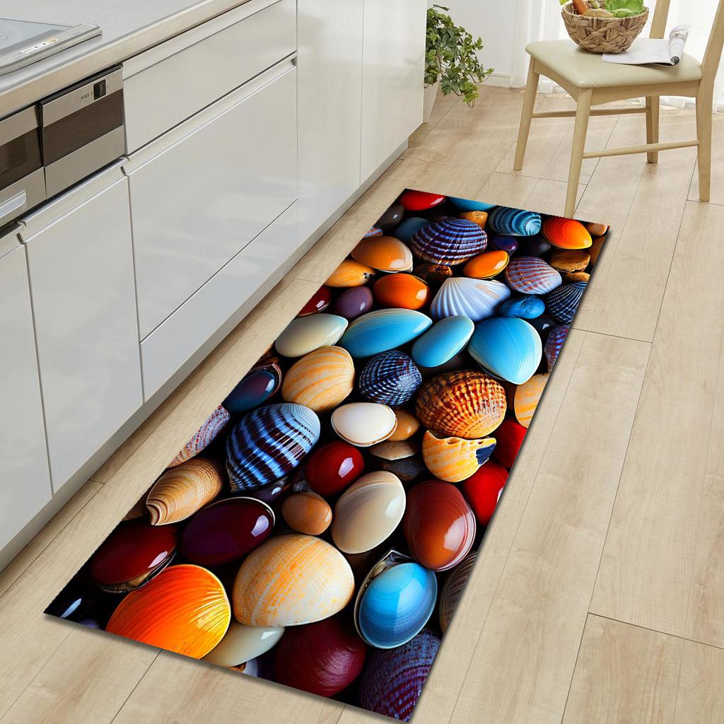 1Pcs Pebble Pattern Floor Mat Modern Kitchen Polyester Rug Non-Slip Colorful Indoor Carpet, For Home Bathroom Bedroom Living Room Decor