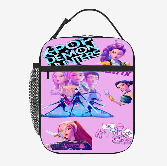 Elementary School Student Card Kpop Demon Hunter Thermal Insulation Bag Portable Outdoor Picnic Bag Children'S Lunch Box Bag Lunch Bag