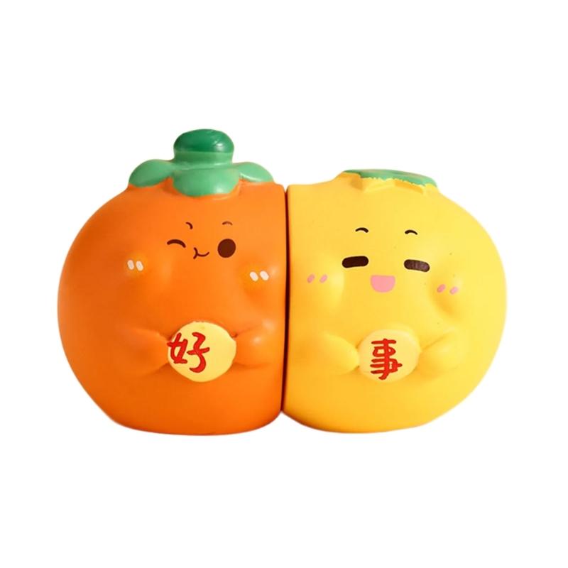 

Unique Resins Bookends Cute Cartoon Fruit Design for Organizing Books in Any Space