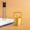Pure Brass Gold Ornament: Small Decorative Water Bucket for Creative Office Decor