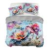 A Tranquil Garden to Sleep In-Hand-Painted Floral Bedding Set,Watercolor Print Duvet Cover & Pillowcases,Serene Room Decor Gift