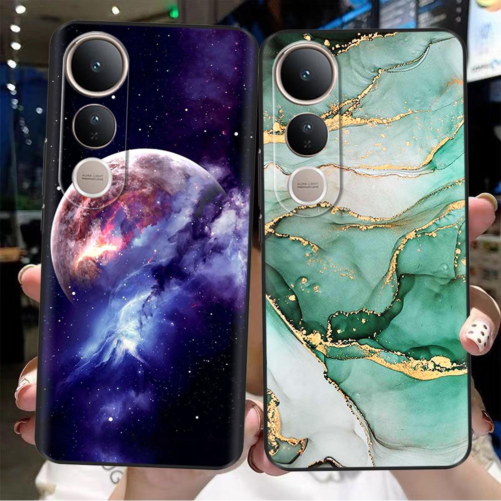 Fundas For Vivo V50 Lite 5G Popular Flowers Cartoon Soft Silicone Phone Back Cover For Vivo V50 V50 Lite 5G 4G Shell Casing Capa