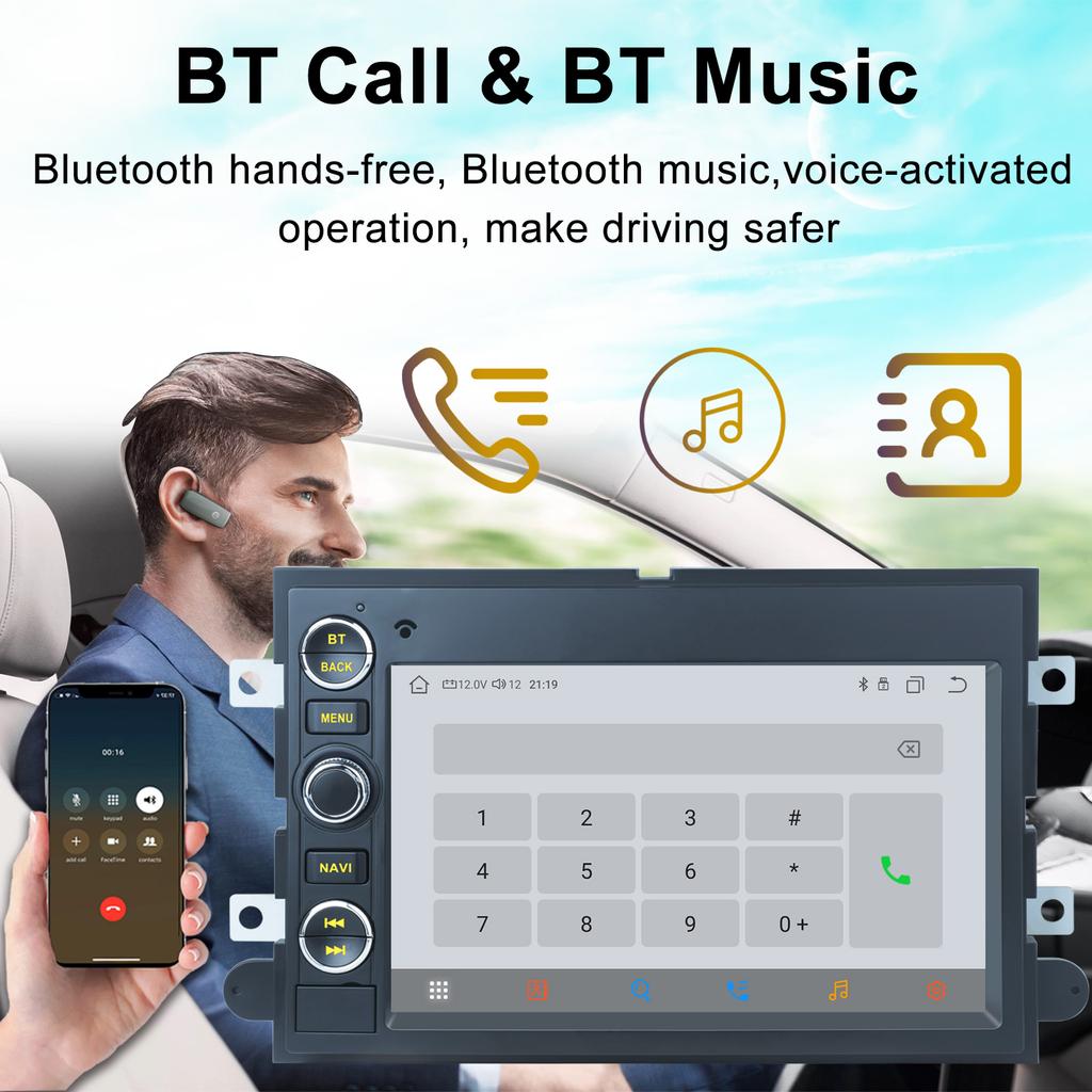 2 Din Android 13 Auto-Multimedia-Player Für Ford F150 F250 F350 Escape Explorer Edge E150 Stereo Mustang Navi GPS Carplay