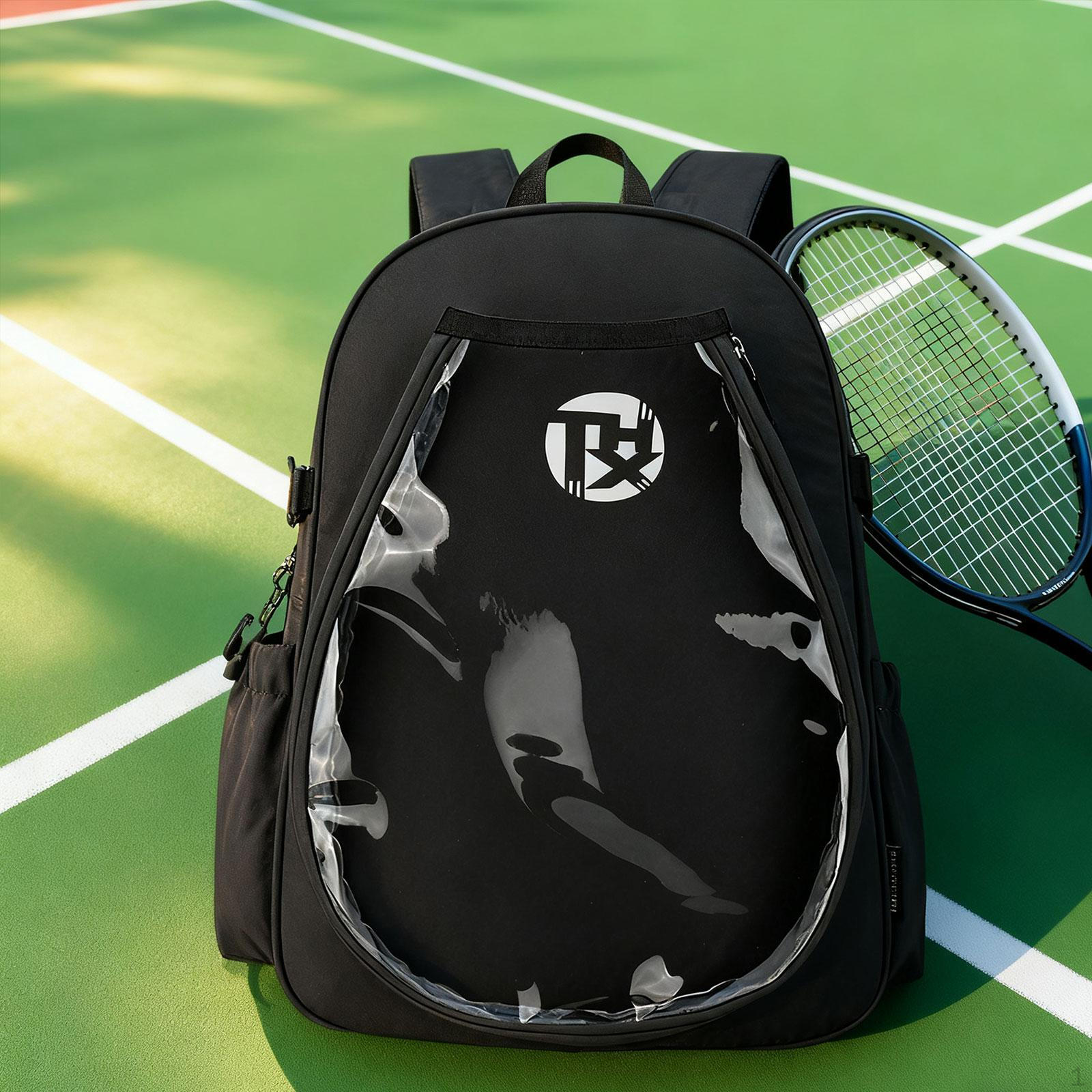 Теннисная сумка Пиклбол Спортивное оборудование для улицы Гладкая молния Многофункциональная чёрный