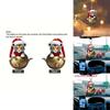 Car Decor Keychain With Cute Tiger Wearing Christmas Hat Design Acrylic Pendant For Home And Travel