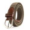Solid Color Ladies' Elastic Woven Canvas Belt with Pin Buckle