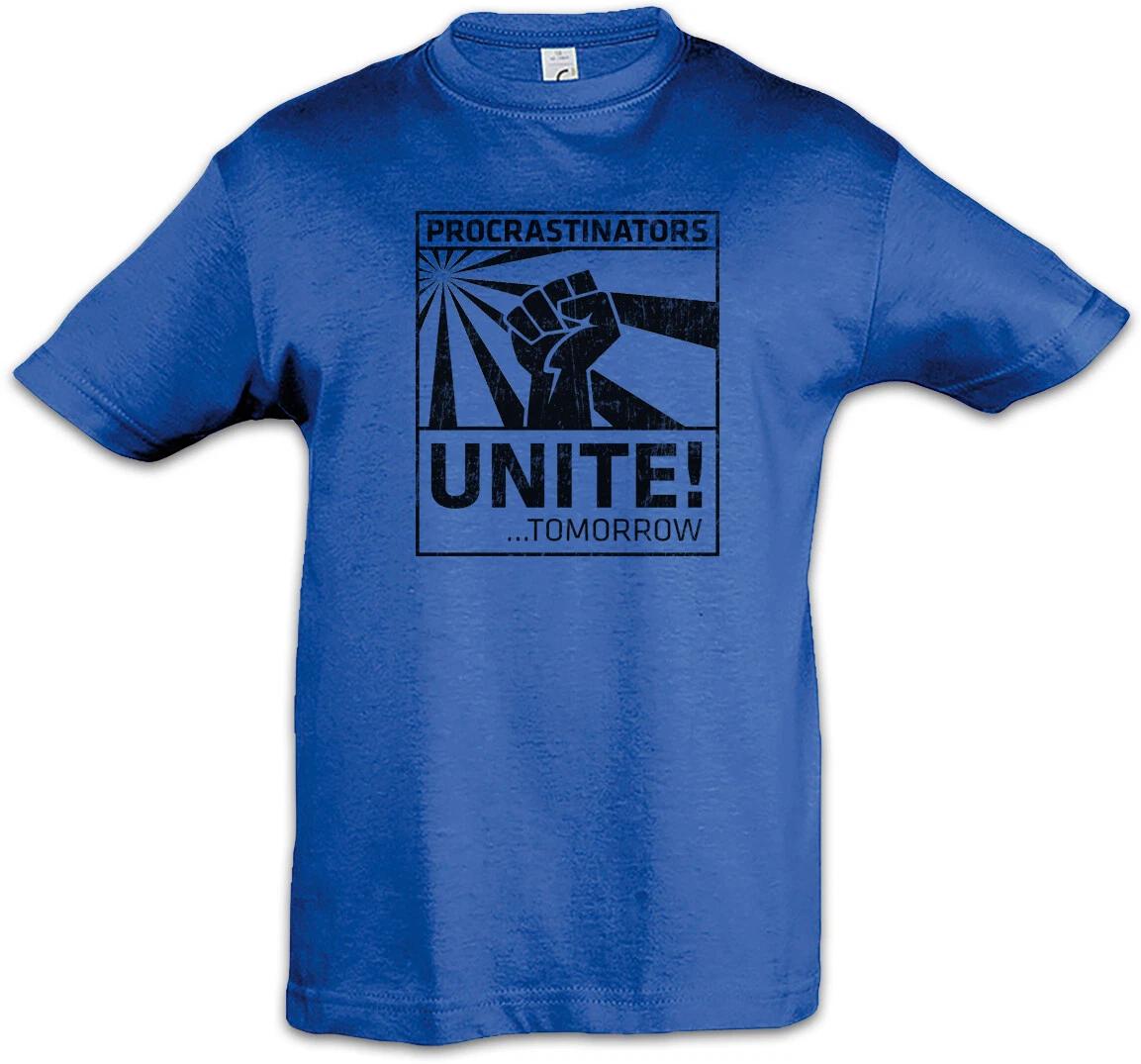 Procrastinators Unite Kids Boys kids boys T-Shirt Nerd Fist Rebellion Fun Doubter 130