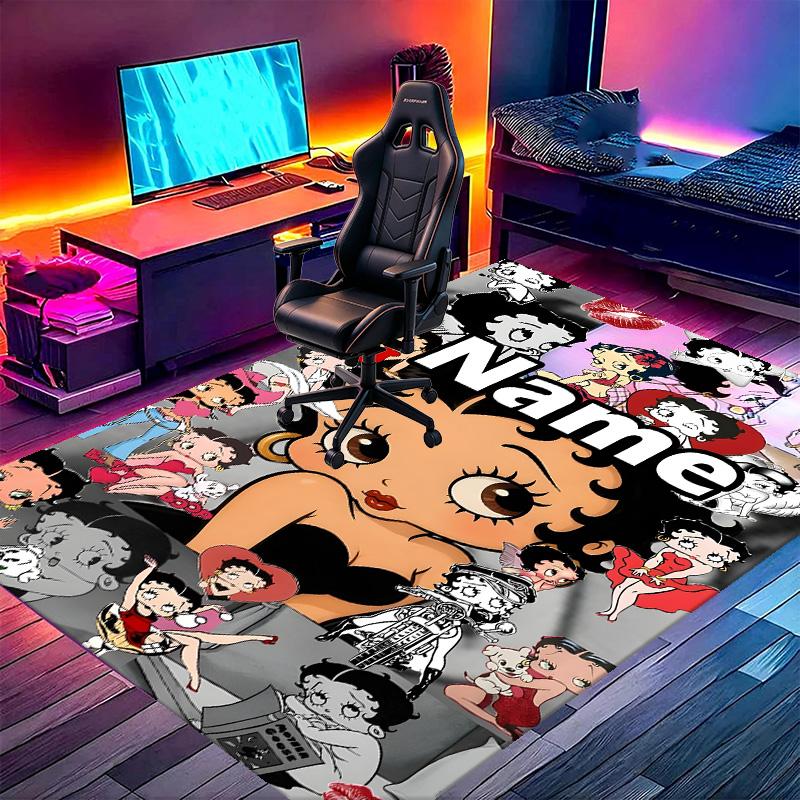Custom Name Personalized Betty Boop Print Carpet, Versatile Home Decor Rug, for Playroom, Apartment, Balcony, Entryway, Hallway Gift