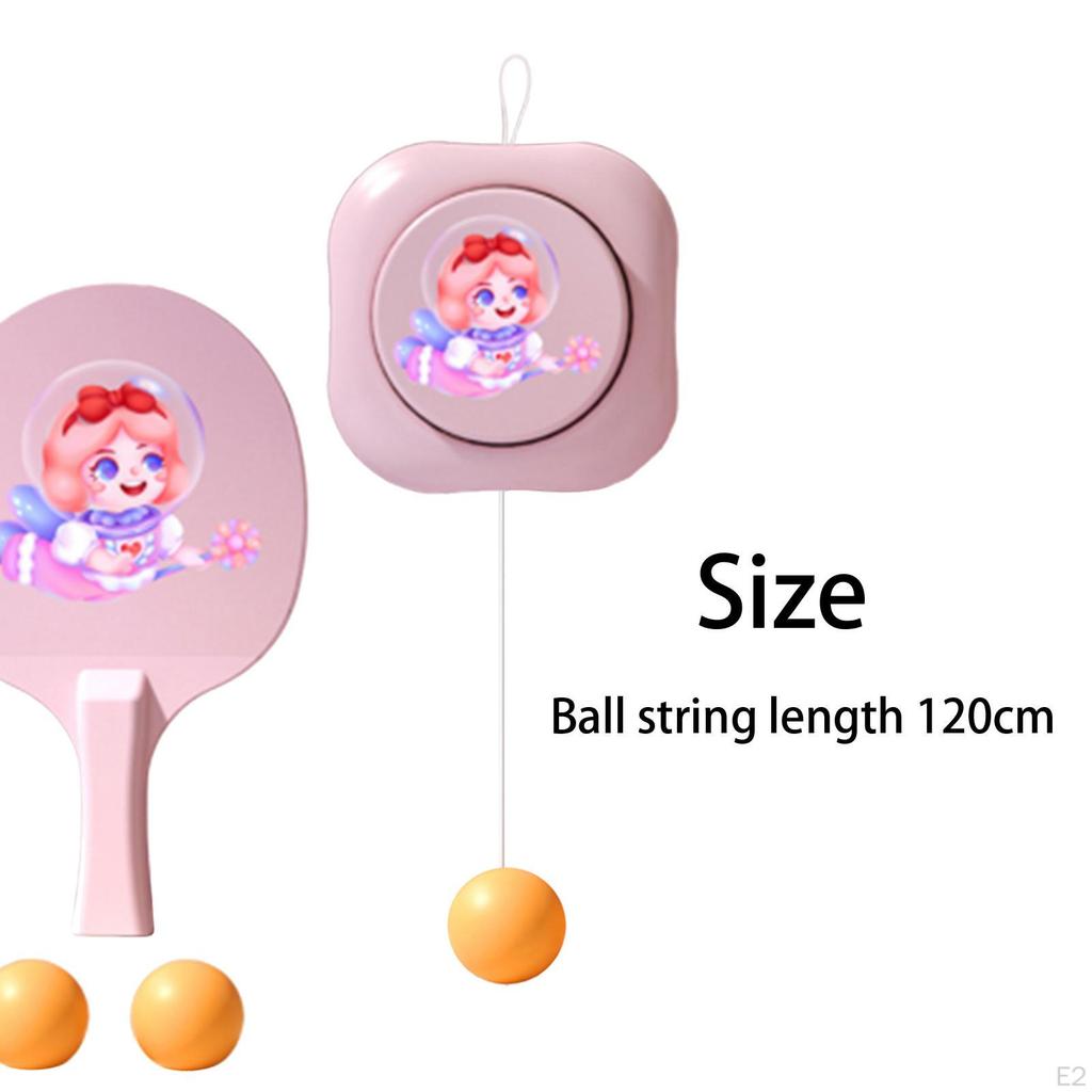 Hängendes Tischtennis-Set mit 2 Schlägern und 5 Bällen, Selbsttrainingsgerät, Trainingsgerät für Mädchen