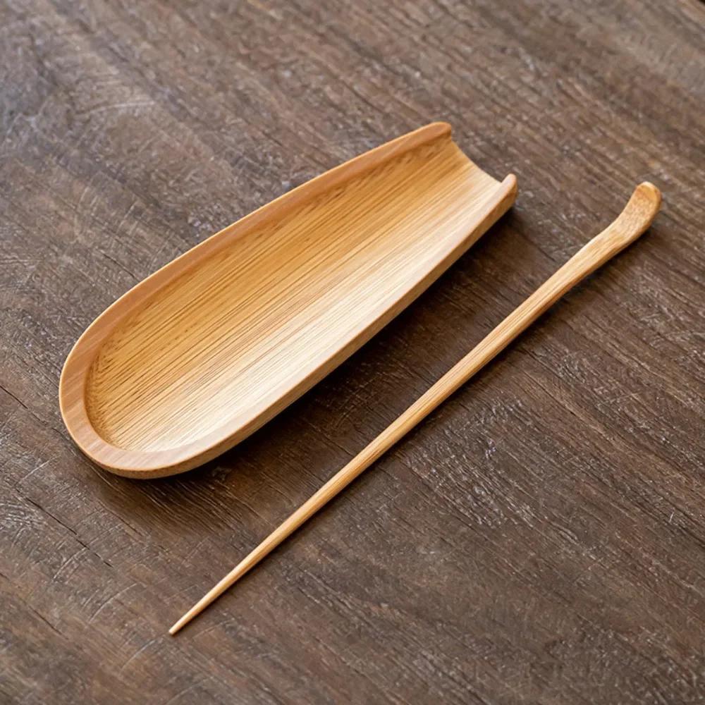 Cuillère à thé en bambou naturel Outils à café faits à la main Ensemble d'accessoires à thé vintage Chahe Cha Ze Aiguille à thé Ensemble de service à thé de haute qualité