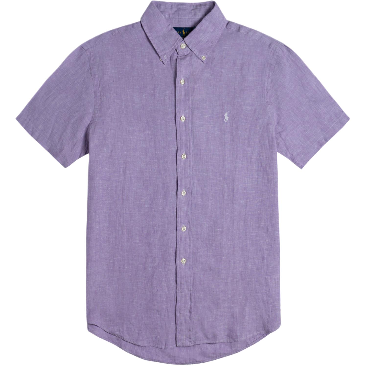 

Polo Ralph Lauren Вышитая рубашка с коротким рукавом из льна с логотипом-пони для мужчин 710802614-001 XXL