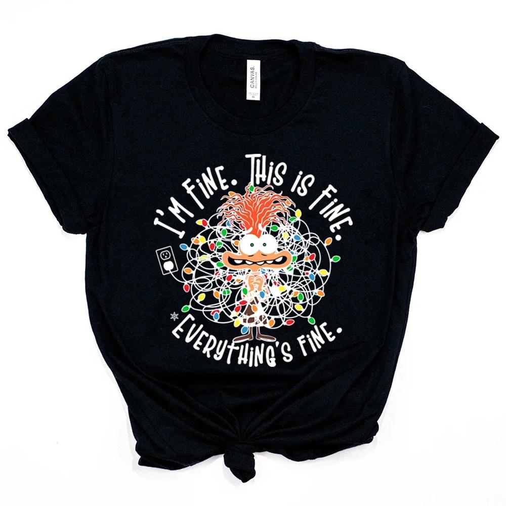 Anxiety Christmas Shirt Everything Is Fine T-Shirt Inside Out Emotions Mental Health Christmas Xmas Matching Gift