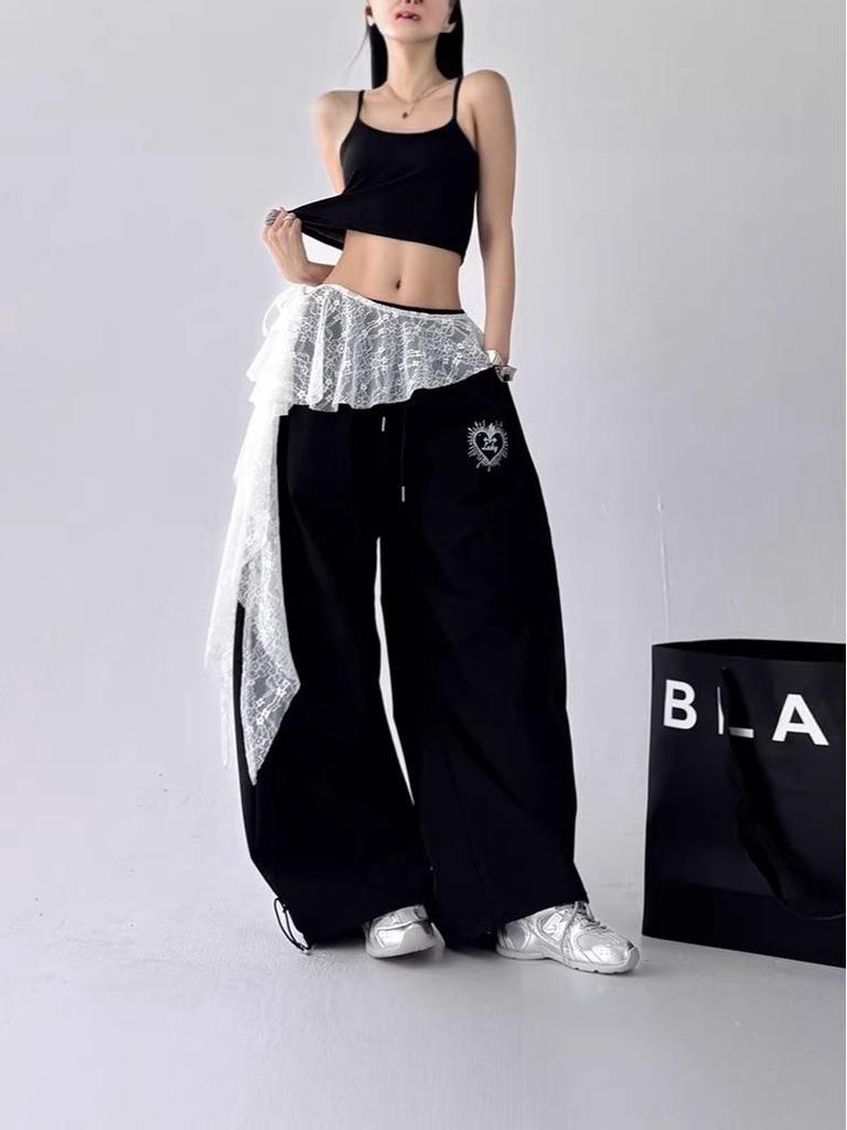 Trendy Lace Layered Triangle Scarf & Dance Wrap Skirt