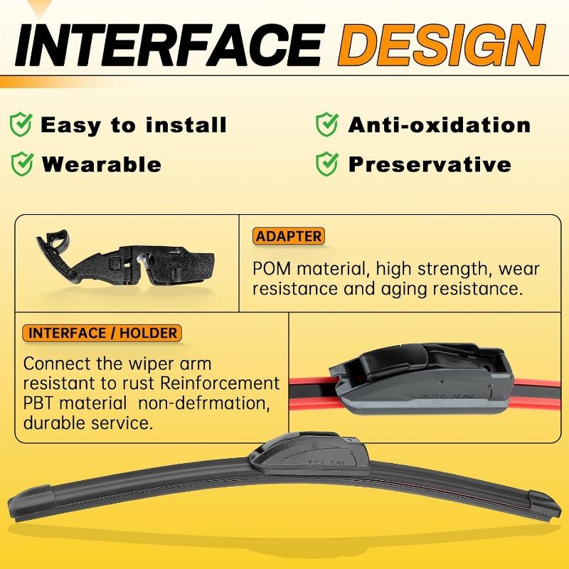 2PCS 26-inch to 16-inch windshield wiper blades, original quality high-quality four-season wiper blades, stable and silent