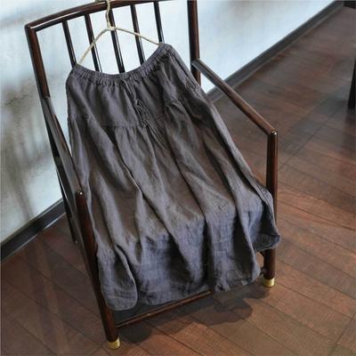 Women Vintage Skirts Spring Chinese Style Patchwork Solid Color Female Soft High Quality A-Line Skirts