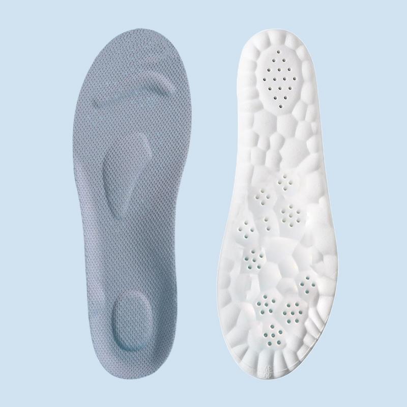 Breathable Highly Elastic Shock-absorbing Arch Support PU Latex Insoles - Memory Foam Soft Shoe Pads for Men Women Shoe Soles