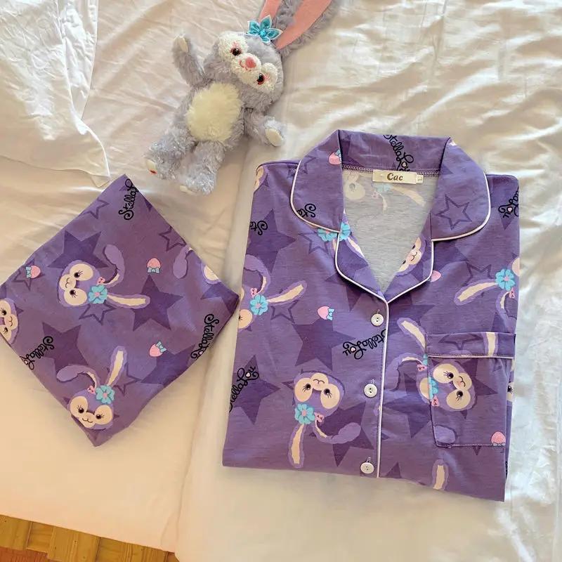 Pajamas Winter New Pure Cotton Long-sleeved Trousers Two-piece Set Cartoon Casual Women's Pajamas Home Wear Set