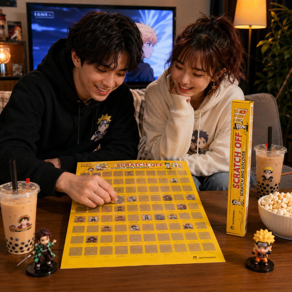 Scratch Off 100 Anime - Plakat Zdrapka Z 100 Kultowymi Anime A2