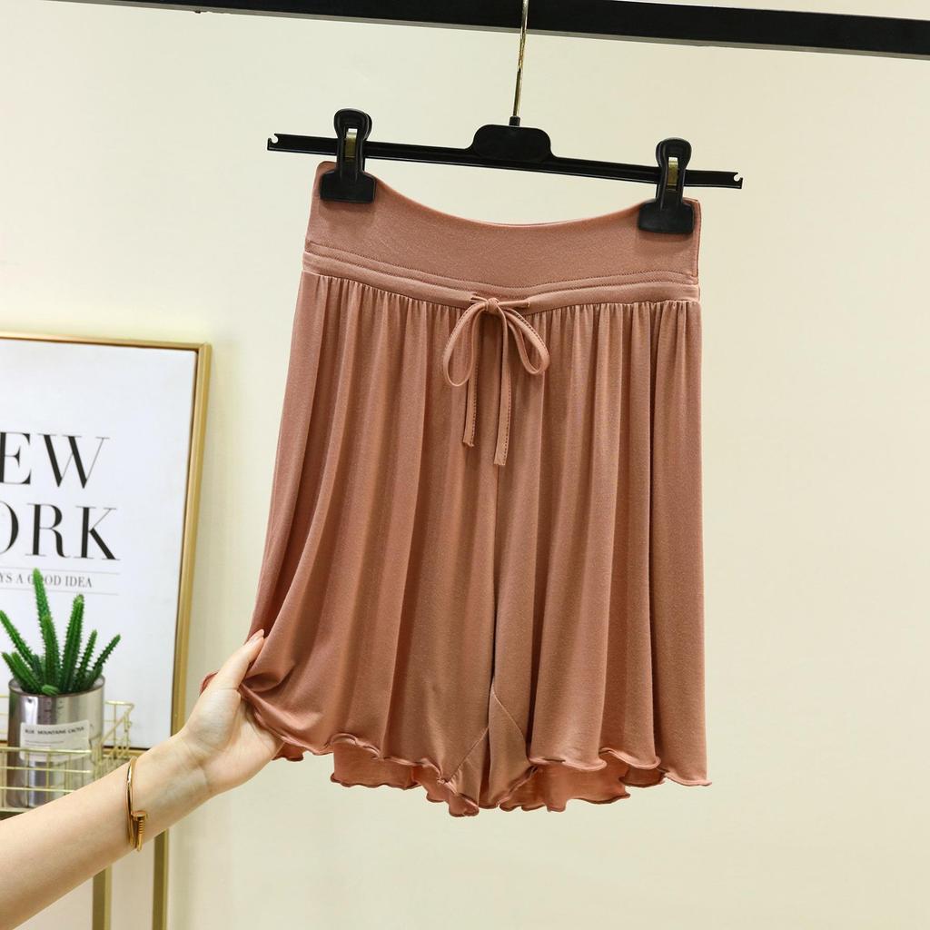 Women's Modal High-Waisted Lace-Up Summer Pajama Shorts
