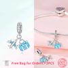 Authentic copper Charm Bead Charms Travel Zircon Airplane Luggage Sunglasses Bead Charms Pendant Compatible With Bracelets Jewellery Fine Gift