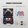 3-Way AC Diagnostic Manifold Gauge Set Fits for R134A, R22, R12, R502 Refrigerant, AC Gauge Set with 5 ft Hoses, Couplers, Can Tap for Car A/C System