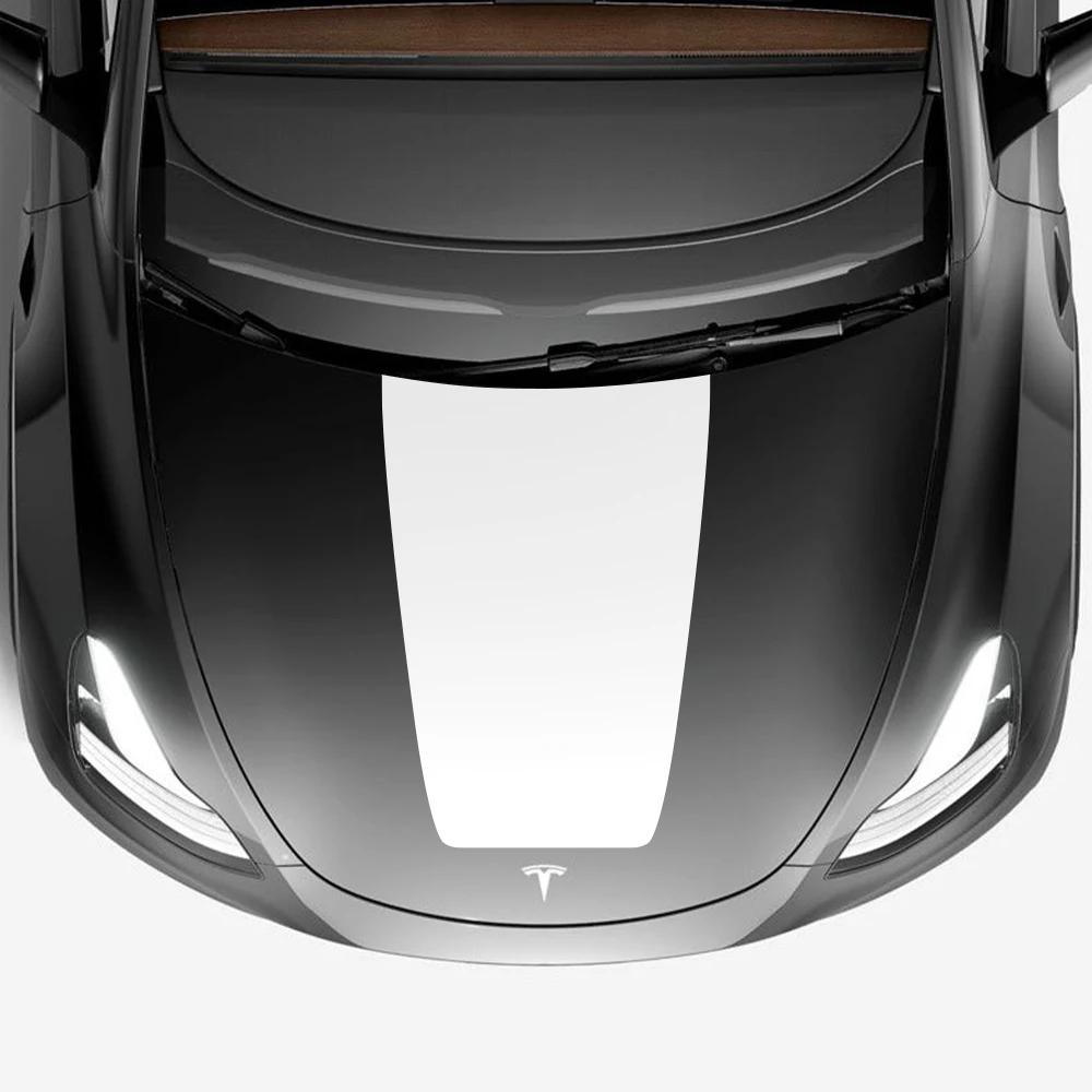 Car Hood Graphics Engine Cover Sticker Exterior Vinyl Decals Hood Bonnet Waterproof Decor Auto Accessories For Tesla Model Y 3