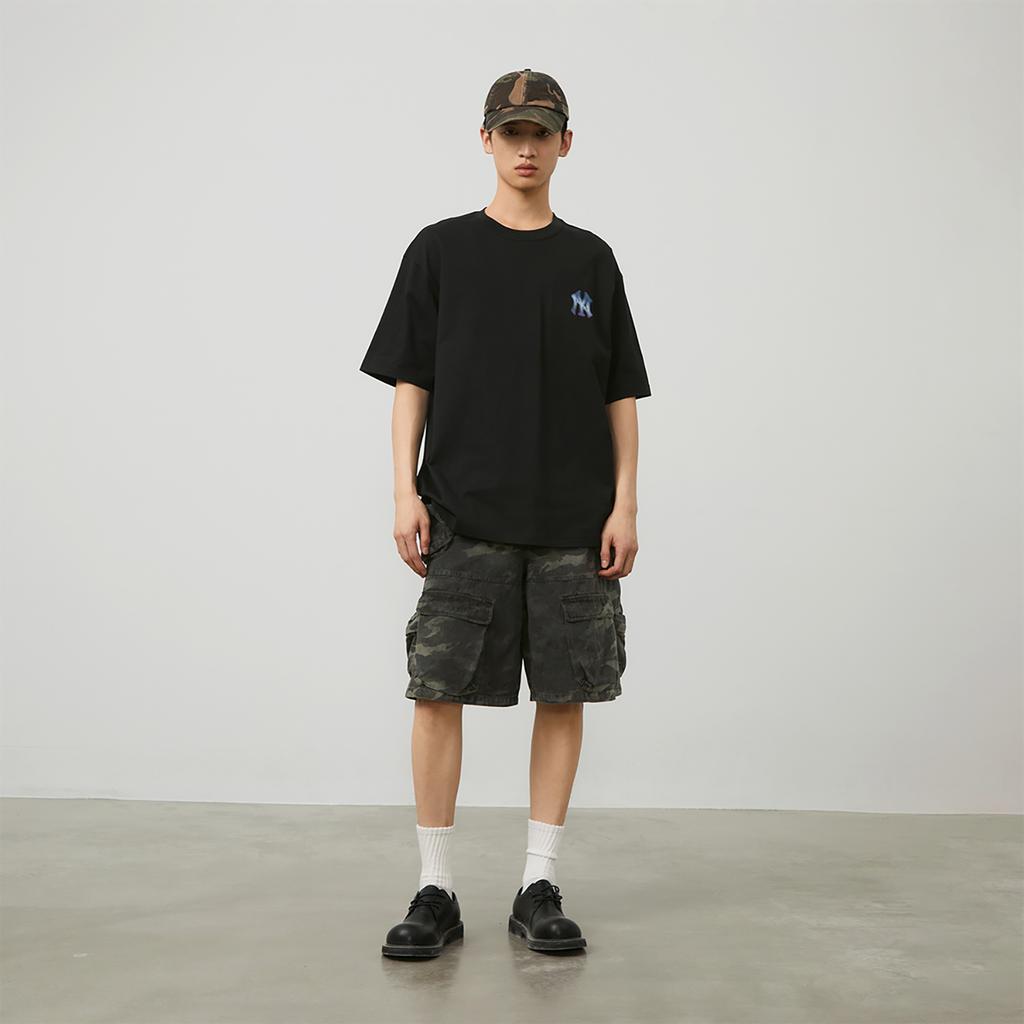 New MLB MONOGRAM Collection New York Yankees SS24 T Shirt Unisex Black 3ATSM1643-50BKS